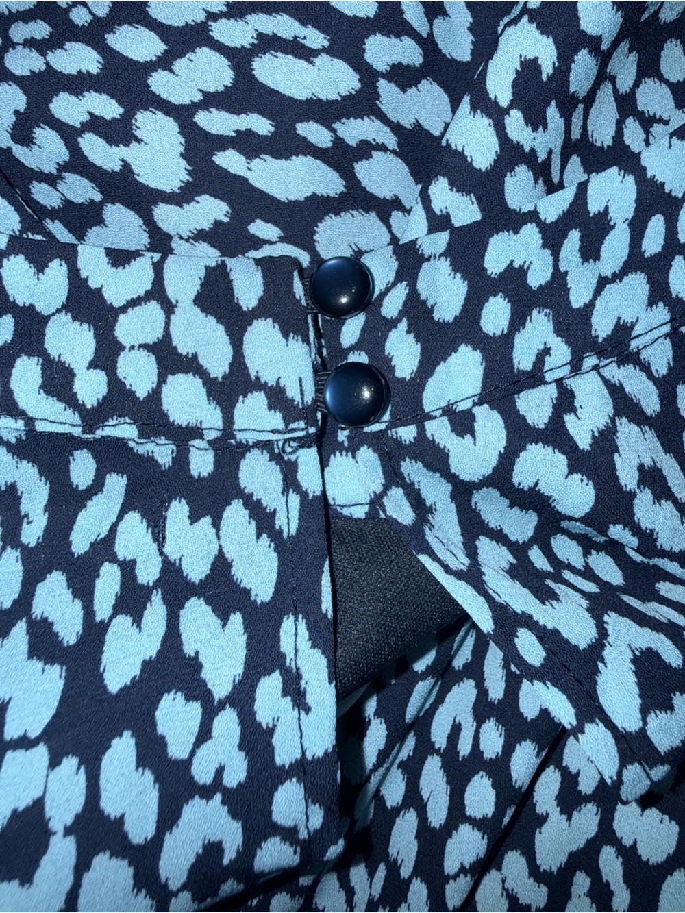 Francesca’s NWT Blue Black Leopard Print Mini Dress XXS Long Sleeve - Picture 12 of 13